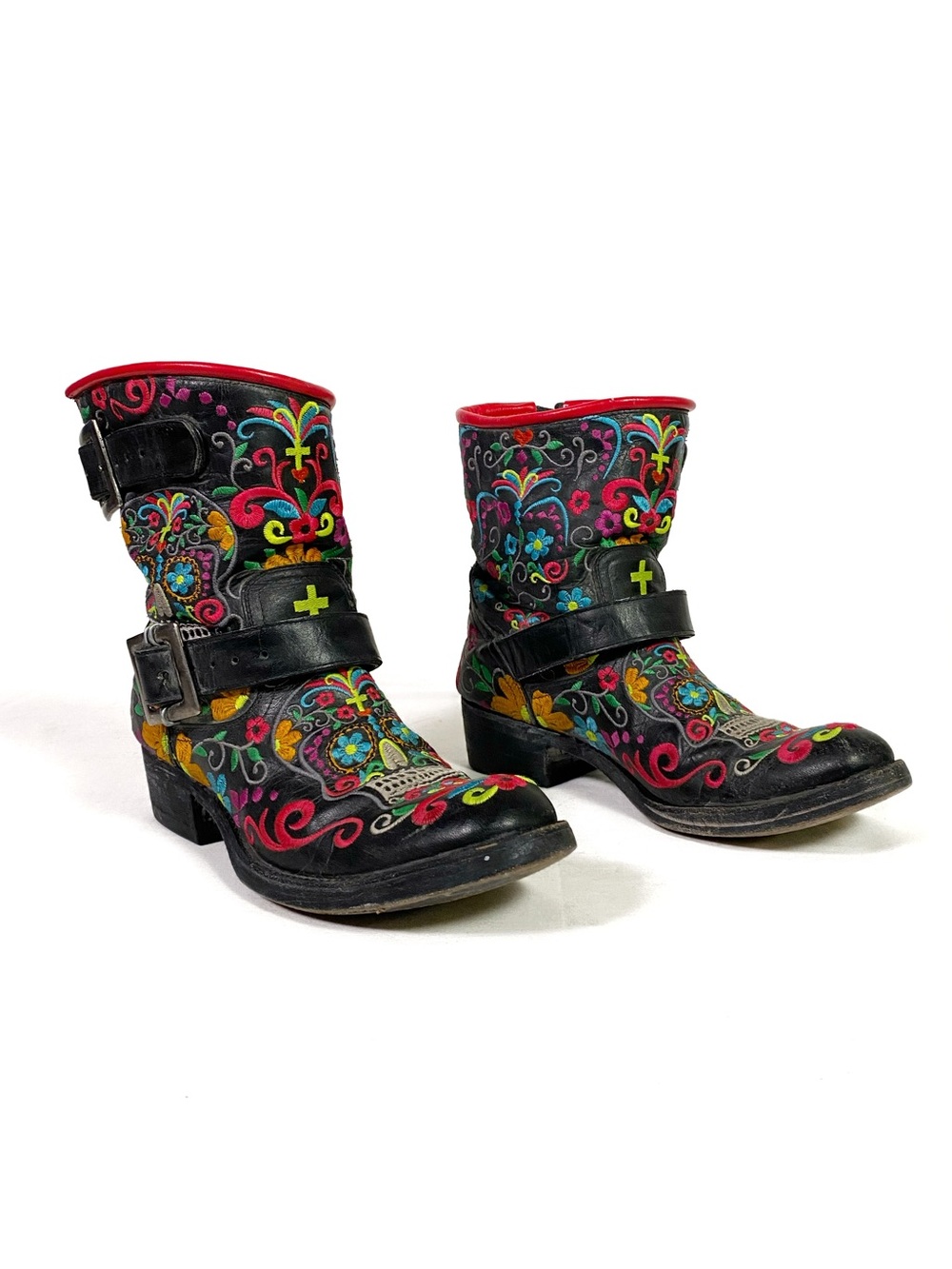 Old Gringo Sugar Skull Klak Biker Boots